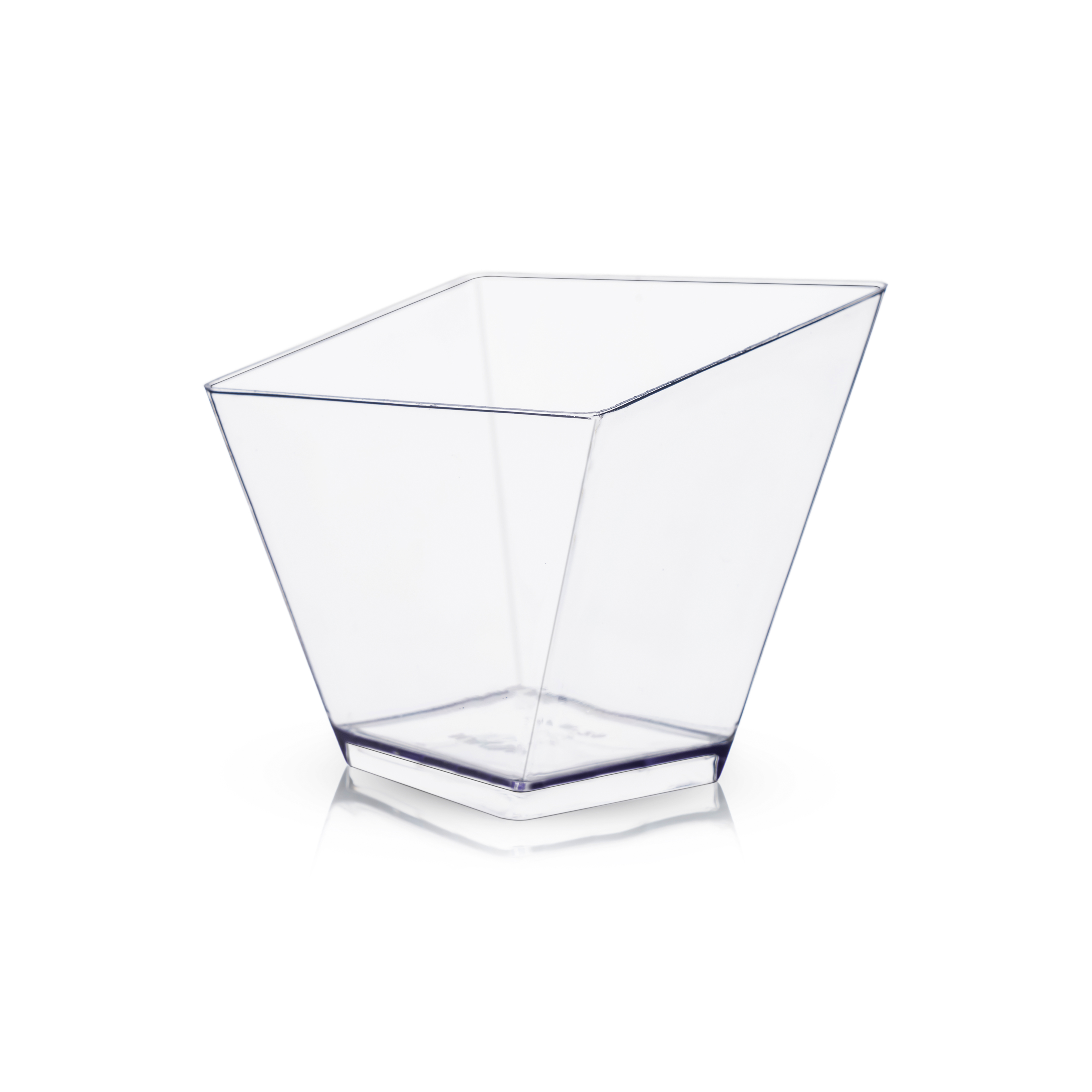 N-29 Twisted Square cups/Plastic Dessert Cup/Transparent Bowl For Mousse, Dessert, Ice Cream & Special Parties ( Set Of 40 )