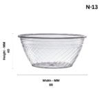 N-13 Plastic Bowl/Serving Bowl/Transparent Bowl For Kitchen Prep, Dessert, Dips, Salad, Soup, Candy Dishes ( Pack Of 30 ) - Image 3
