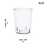 N-27 Wine Glass/Plastic Transparent Glass For Drinking Bourbon, Whisky, Scotch, Cocktails & More ( Set Of 100 ) - Image 3