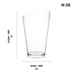 N-28 Small Glass/Transparent Plastic Glass/Tumblers For Use, Parties, Holiday Homes, Picnics & More ( Set Of 75 ) - Image 3