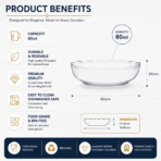 Small plastic bowls with 80ml capacity made from premium food-grade BPA-free plastic, reusable crystal-clear dessert serving bowl with dishwasher-safe design and elegant scalloped edges.
