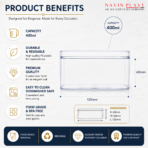 Transparent Box with Lid N-46 Plastic Container dimensions infographic