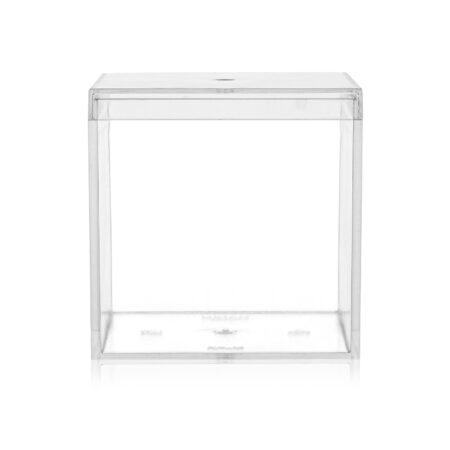 Transparent plastic box with lid and plastic food containers