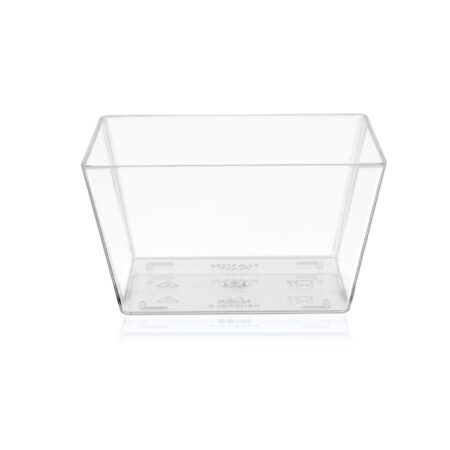 transparent cake box and small plastic containers