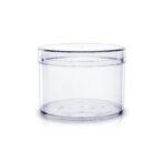 N-50 Plastic Round Container/Clear Storage Boxes/Plastic Storage Boxes With Lids For Candy, Cake, Mousse & Dessert ( Set Of 12 )