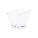 N-29 Twisted Square cups / Plastic Dessert Cup / Transparent Bowl For Mousse, Dessert, Ice Cream & Special Parties ( Set Of 40 )