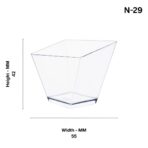 N-29 Twisted Square cups / Plastic Dessert Cup / Transparent Bowl For Mousse, Dessert, Ice Cream & Special Parties ( Set Of 40 ) - Image 4