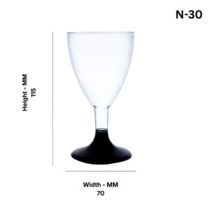 N-30 Plastic Wine Glass / Dessert Glass Cup / Party Glass For Wine, Ideal Gift for Wine Lovers, Birthday, Wedding, Anniversary, Christmas ( Pack Of 20 ) - Image 3