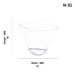 N-31 Crystal Clear Plastic Bowls/Fancy Cups/Transparent Plastic Cup For Mousse, Ice Cream, Sundeas & Dessert Items ( Set Of 50 ) - Image 3