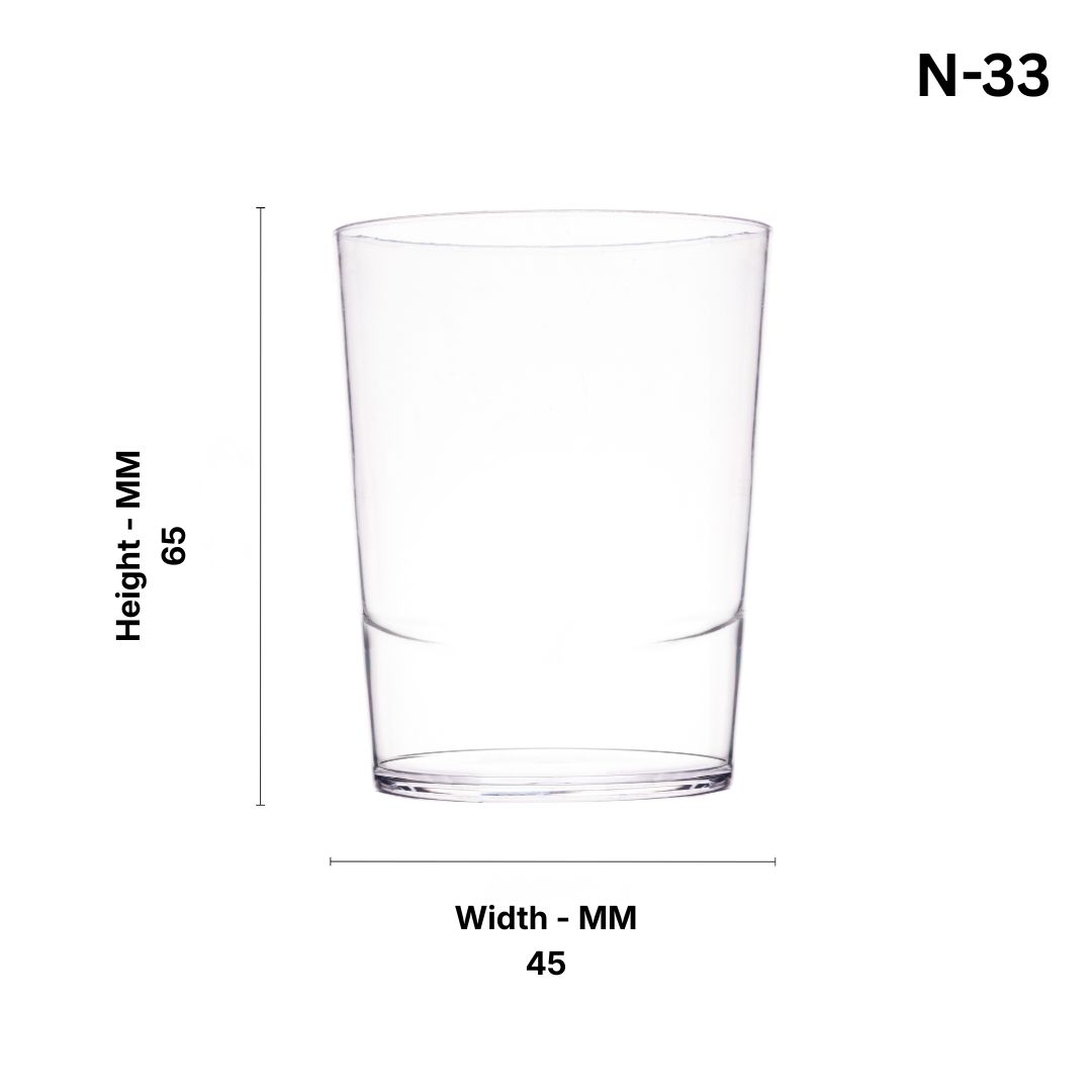 N-33 Plastic Water Glass/Dessert Glass/Drinking Glass For for Your Kitchen, Office, Restaurant, Party & Bar ( Set Of 30 ) - Image 3