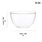 N-34 Round Plastic Bowls/Serving Bowl/Transparent Bowls For Party, Wedding and More ( Set Of 20 ) - Image 4