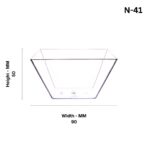N-41 Square Cups/Plastic Cup/Clear Serving Bowls For Mousse Pudding Ice Cream Food Dessert Party ( Set Of 25 ) - Image 3