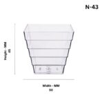 N-43 Square Cups/Plastic Shot Cups/Square Transparent Bowl for Dessert, Sundae, Ice Cream, Fruit, Salad, Snack ( Pack Of 70 ) - Image 3