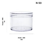 N-50 Plastic Round Container/Clear Storage Boxes/Plastic Storage Boxes With Lids For Candy, Cake, Mousse & Dessert ( Set Of 12 ) - Image 5