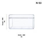 N-53 Cake Box With Lid Set - 66 x 85 mm | 200 ml/ Rectangle Shape Transparent Plastic Box/ Pack Of 12/ Storage Box for Party & Events - Image 3