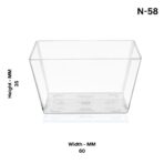 N-58 Square Transparent Flat Bowl – Perfect for Appetizers, Dips, and Desserts – Sleek Design for Parties & Catering Events - Image 3