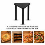 Clear plastic pizza stand by Navinplast displaying pizzas on a raised platform, highlighting sturdy design and elegant serving for parties and events.