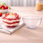 N-34 Round Plastic Bowls/Serving Bowl/Transparent Bowls For Party, Wedding and More ( Set Of 20 ) - Image 2