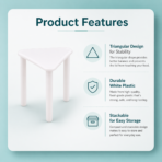 Plastic Pizza Saver Stand / Pizza Stool / Tripod Stacker For Catering Boxes and Food Take Out ( Pack of 400 ) White - Image 5