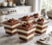 Premium disposable dessert cups with layered chocolate mousse desserts, ideal for modern bakery packaging, takeaway desserts, cafés, and food delivery businesses.
