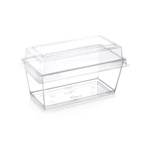 Reusable transparent dessert container for bakeries and caterers