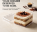 Clear rectangular dessert container for mousse, tiramisu and cheesecake packaging
