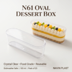 N-61 oval dessert box for mousse, pudding and tiramisu
