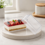 Navin Plast N-60 transparent rectangle dessert container with lid